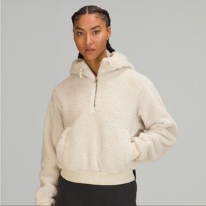 NWT lululemon textured fleece half zip hoodie sweatshirt